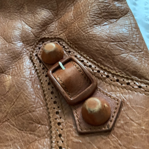 Balenciaga Brown Leather Brief. Size: 16.5”Wx14”Hx3”D. Handle drop: 5.5” - Picture 11 of 16